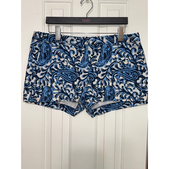 Michael Kors Women's Blue‎ Paisley Print Shorts Size 14 - Picture 1 of 6